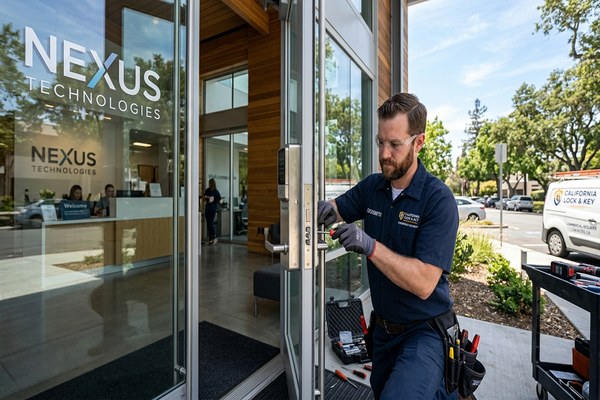 Commercial access control and master key system in Los Altos office building